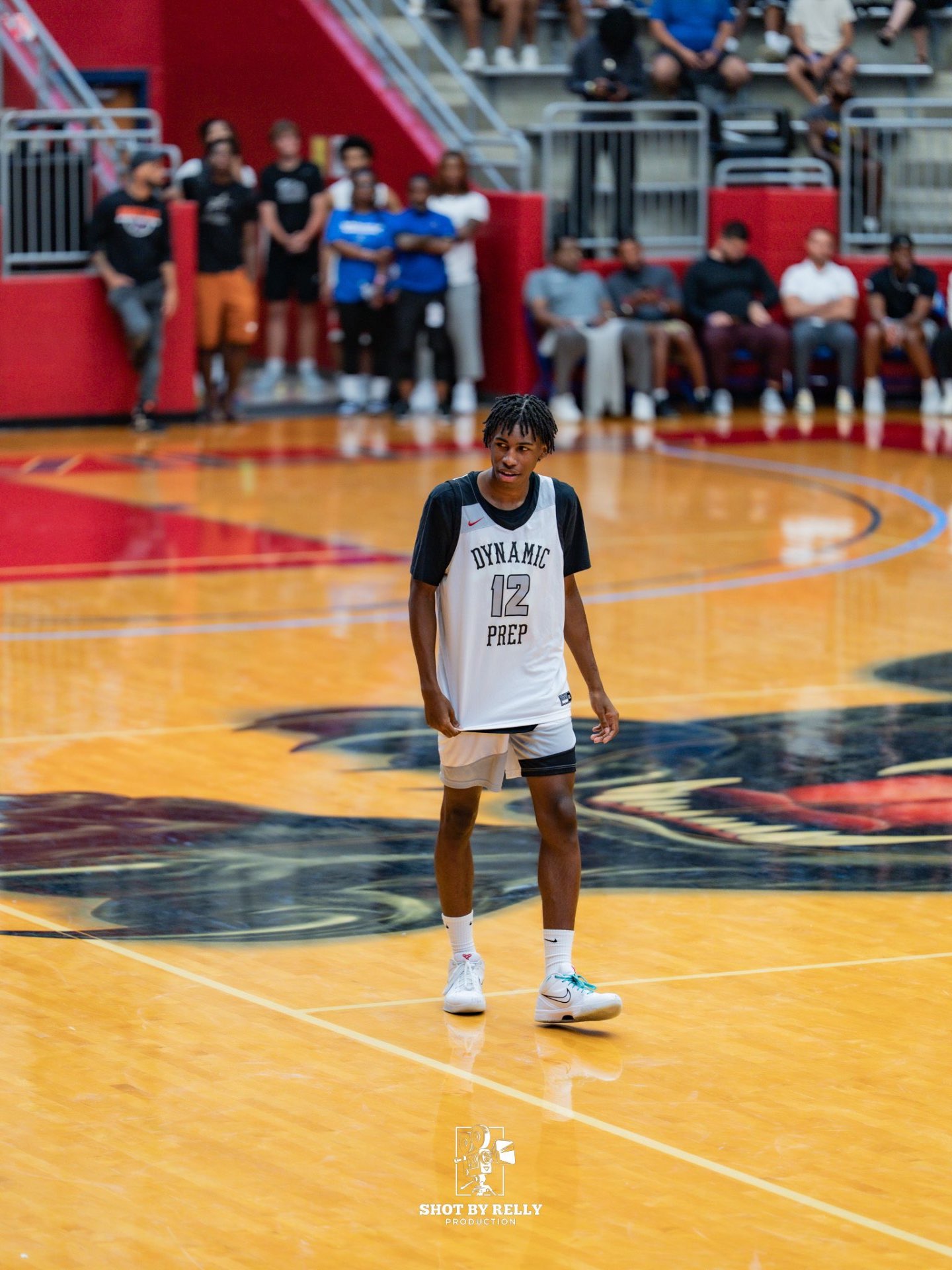 TJ Young Jr. on the court in his Dynamic Prep #12 jersey